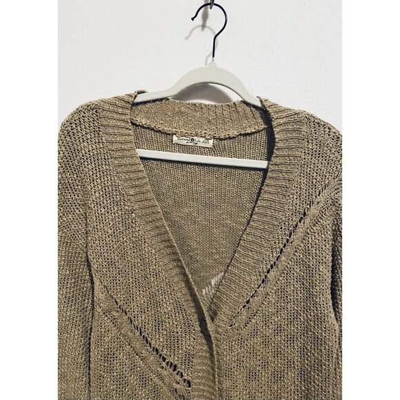 Natural Life Cardigan Sweater Womens XS/S Brown Long Line Cable Knit Cozy Comfy - Picture 2 of 7